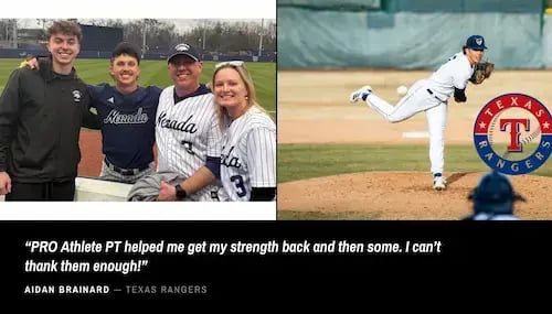 Aidan Brainard, Texas Rangers pitcher, credits PRO Athlete Physical Therapy