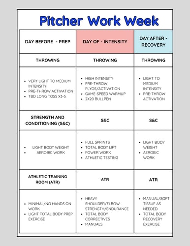 Example of a Pitcher's Routine