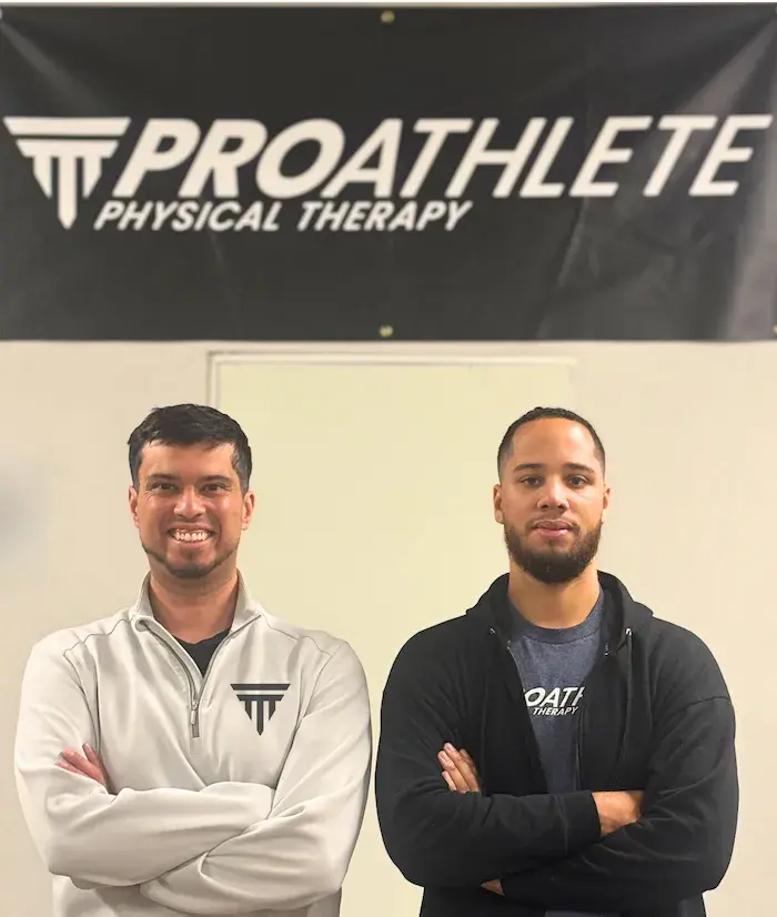 Dr. Edwin Porras and Thaddeus Hayes, sports medicine staff at PRO Athlete PT in Denver, Colorado